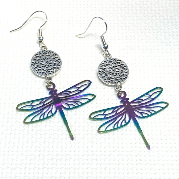 Jewelry - New Dragonfly Mandala Earrings